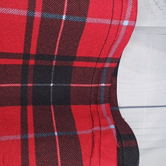 Allegra K red and black plaid school girl skater 90’s skirt - Picture 4 of 7